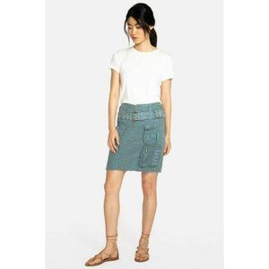 Johnny Was Augusta Cargo Skirt Blue Gray Boho Sz 8 NWT